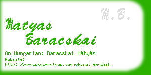 matyas baracskai business card