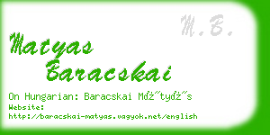 matyas baracskai business card